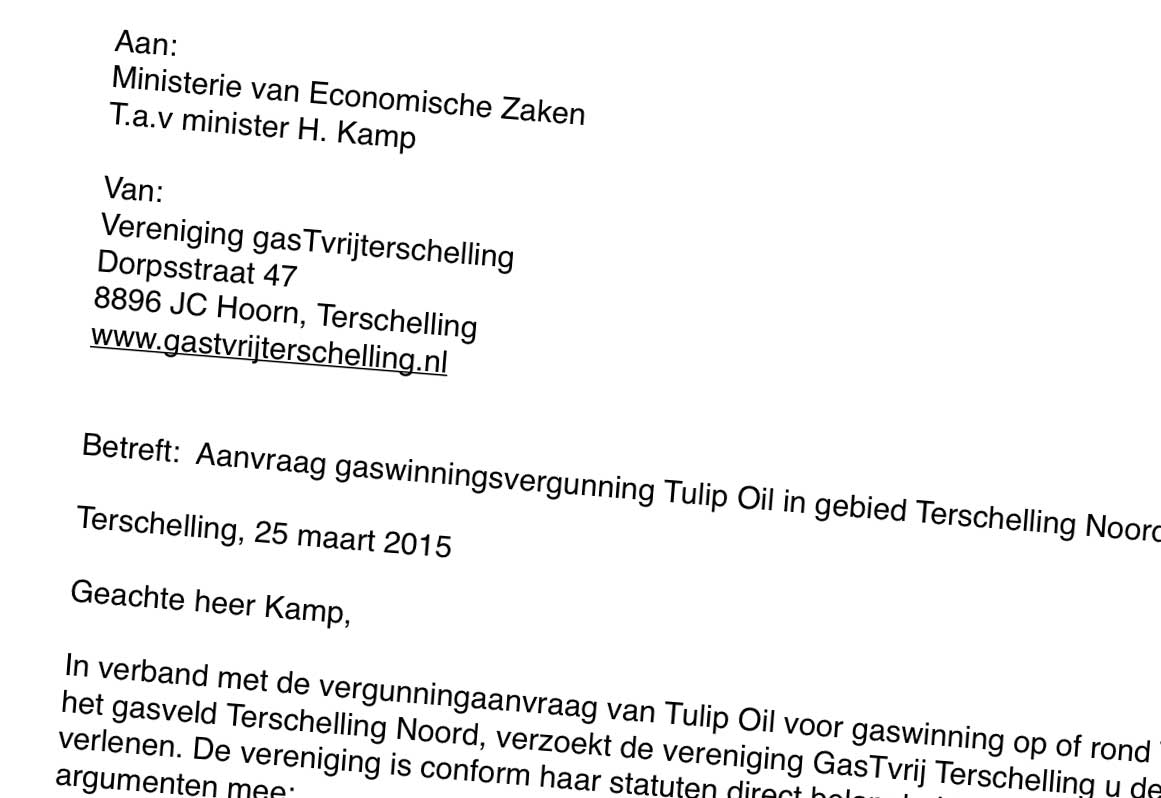 Brief aan minister Kamp