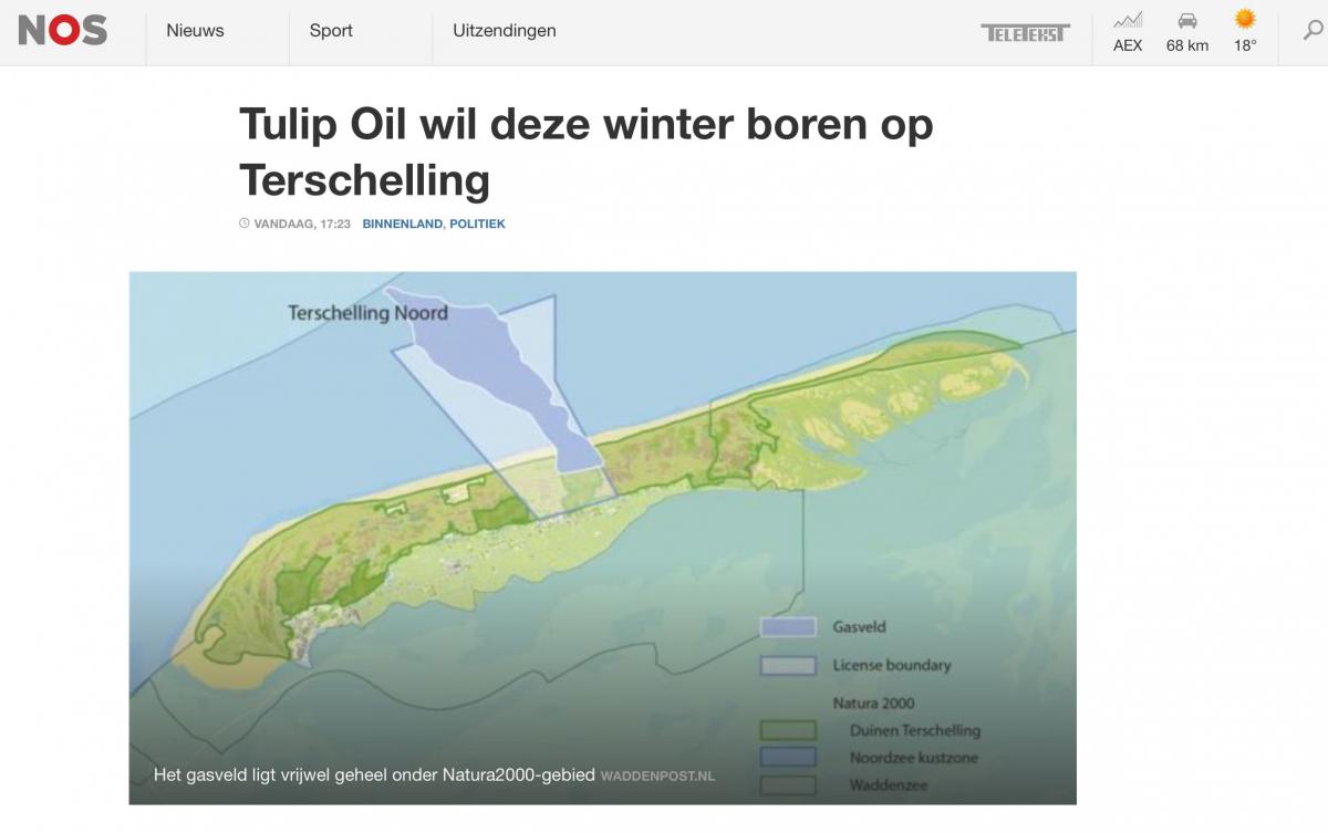 Tulip Oil wil deze winter boren op Terschelling
